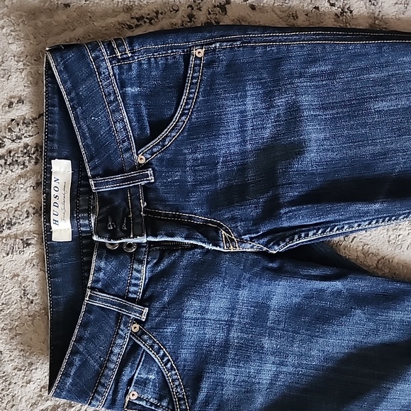 Hudson Y2k Grunge Indie Sleeze Signature Bootcut Flare Dark Wash jeans - Picture 4 of 14